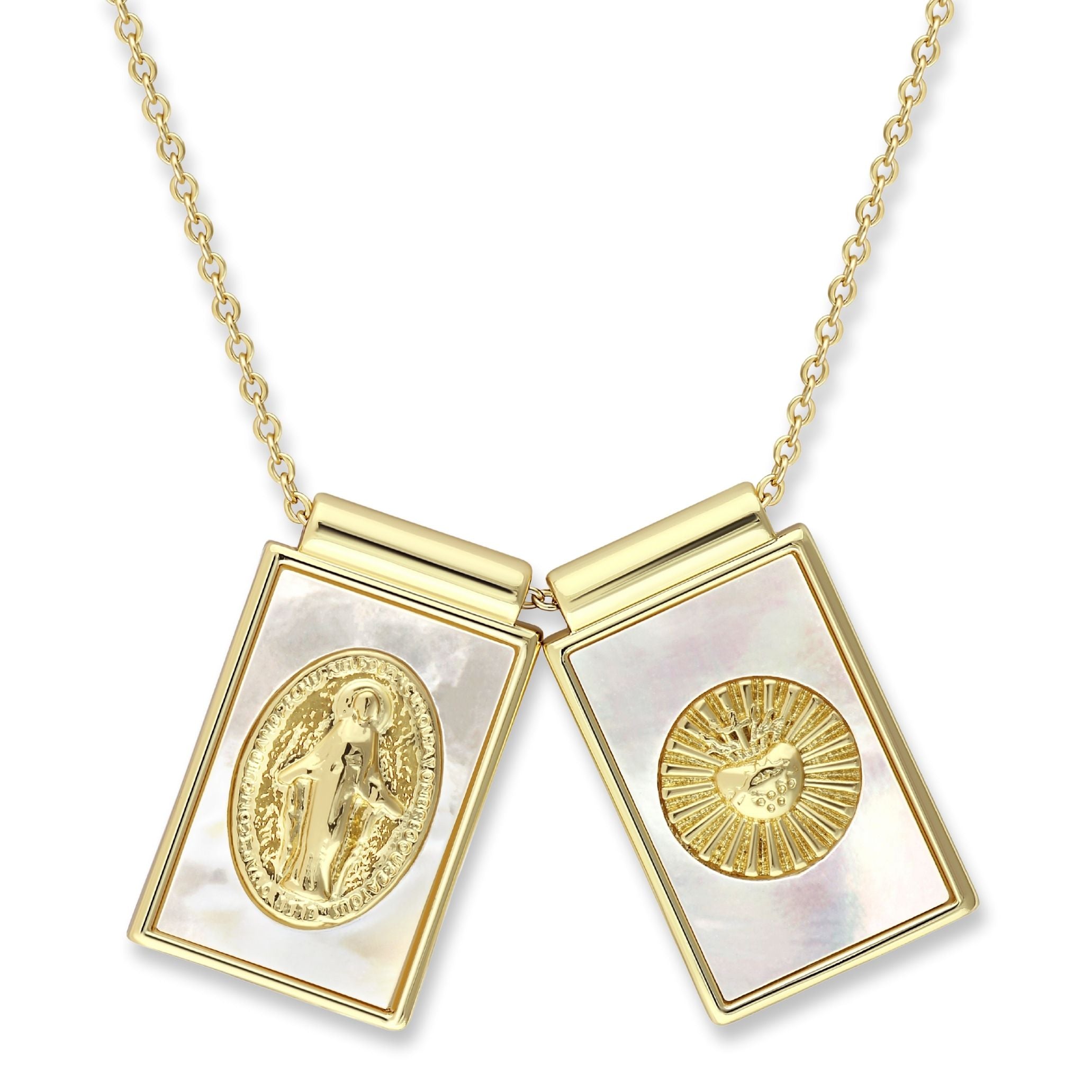 Escapulario Virgen Milagrosa y Sagrado Corazón