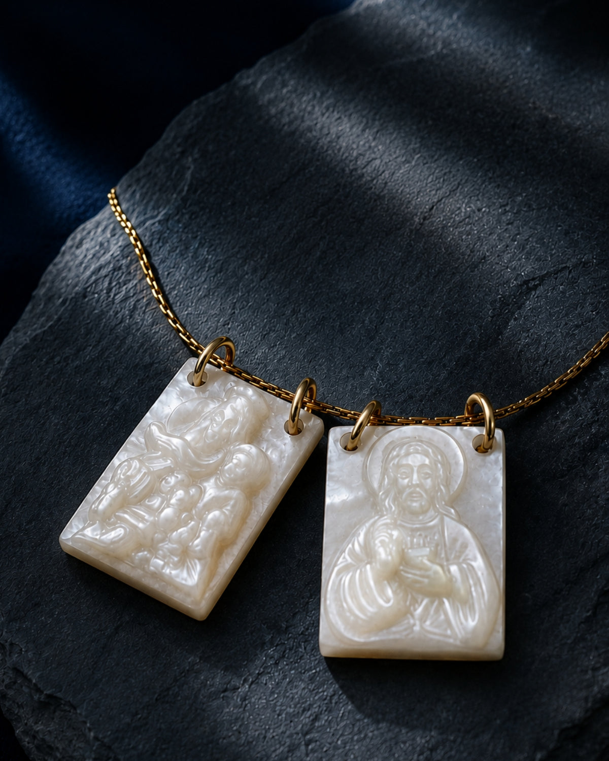 Escapulario Virgen del Carmen y Sagrado Corazón de Jesús