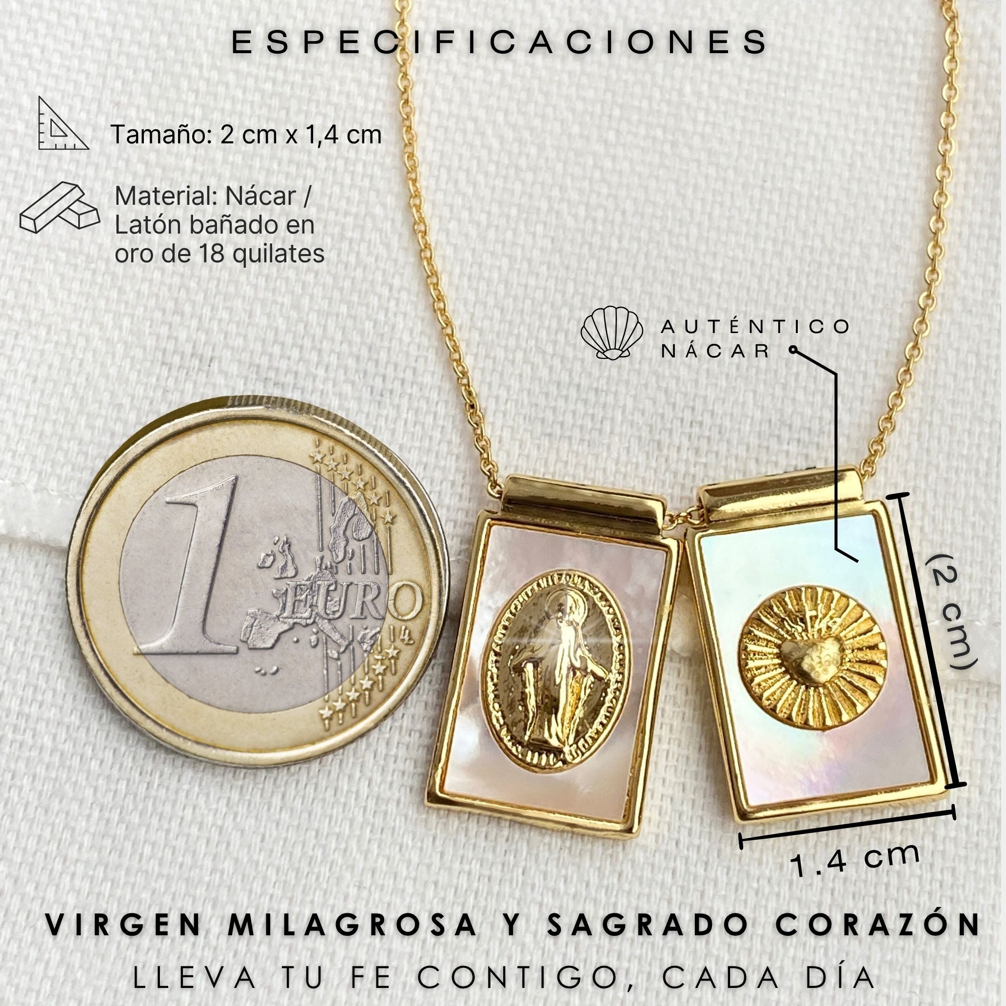 Escapulario Virgen Milagrosa y Sagrado Corazón