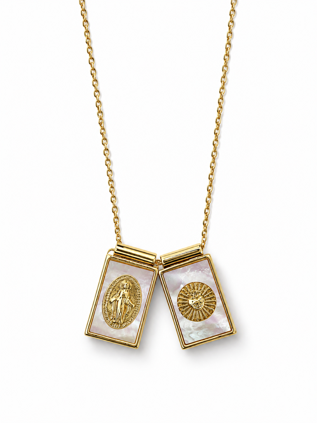 Escapulario Virgen Milagrosa y Sagrado Corazón